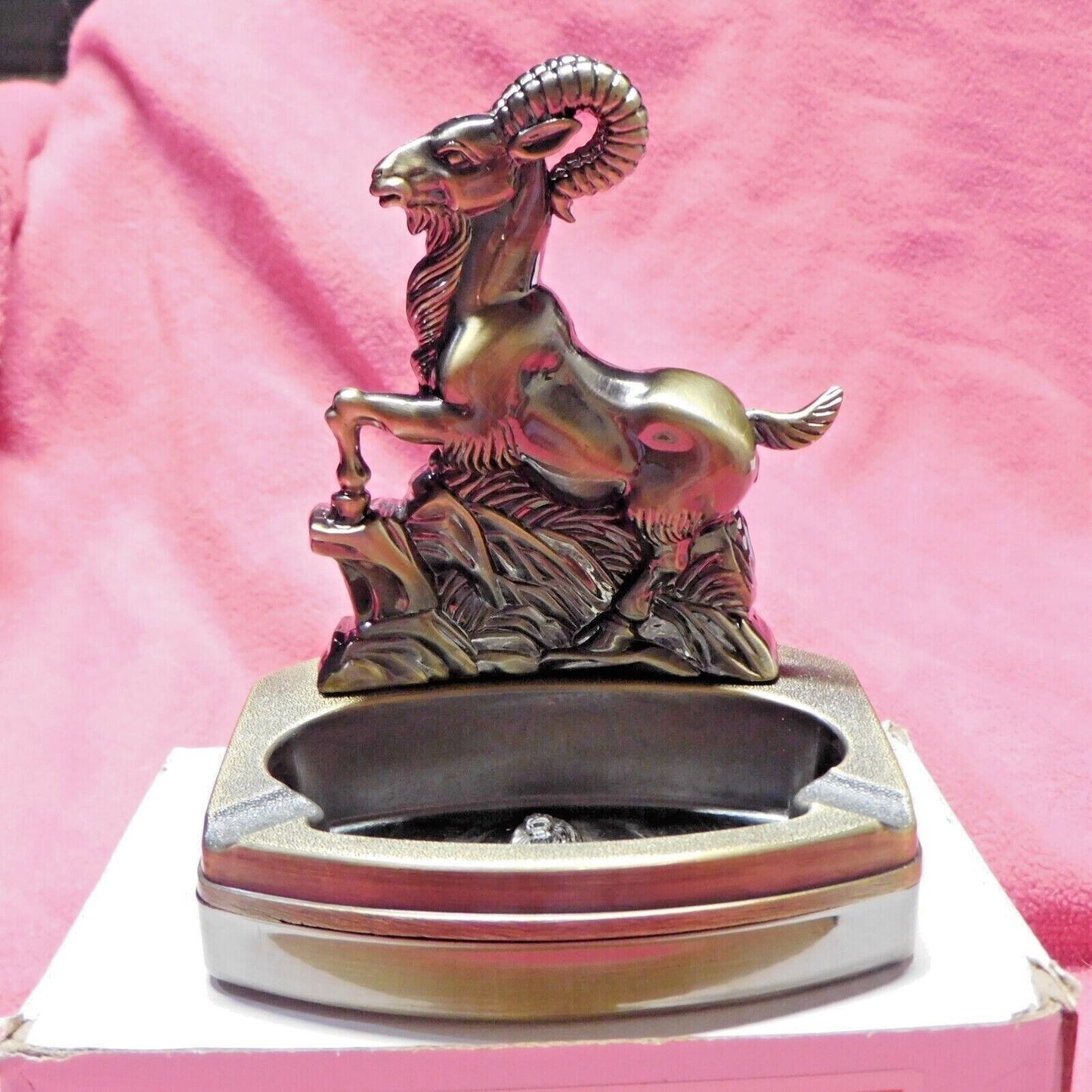 Novelty Ram Shape Ashtray Lighter Refillable Butane USA Stocked And Shipped