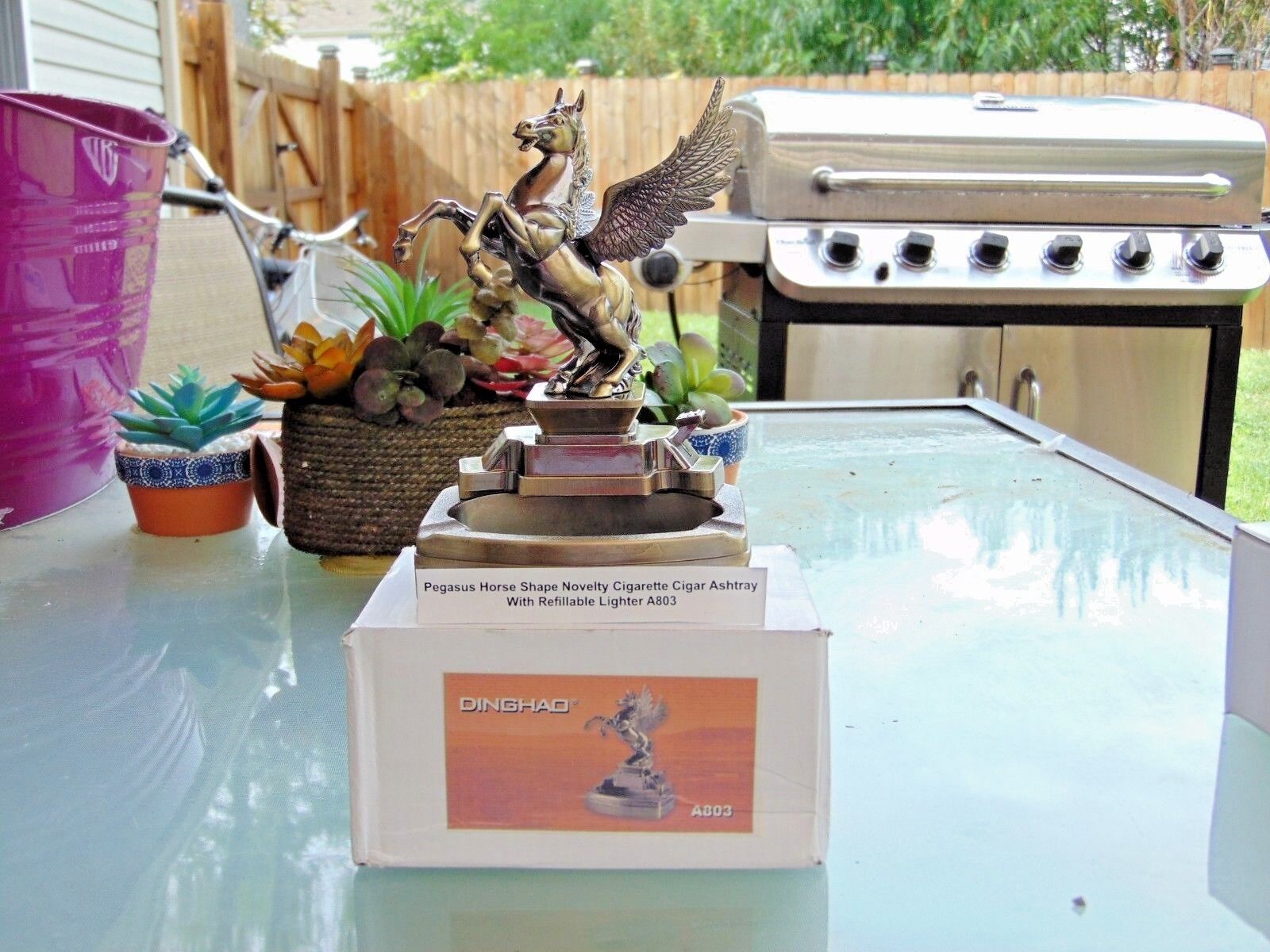 Novelty Pegasus Horse Ashtray With Refillable Lighter USA Stocked And Shipped