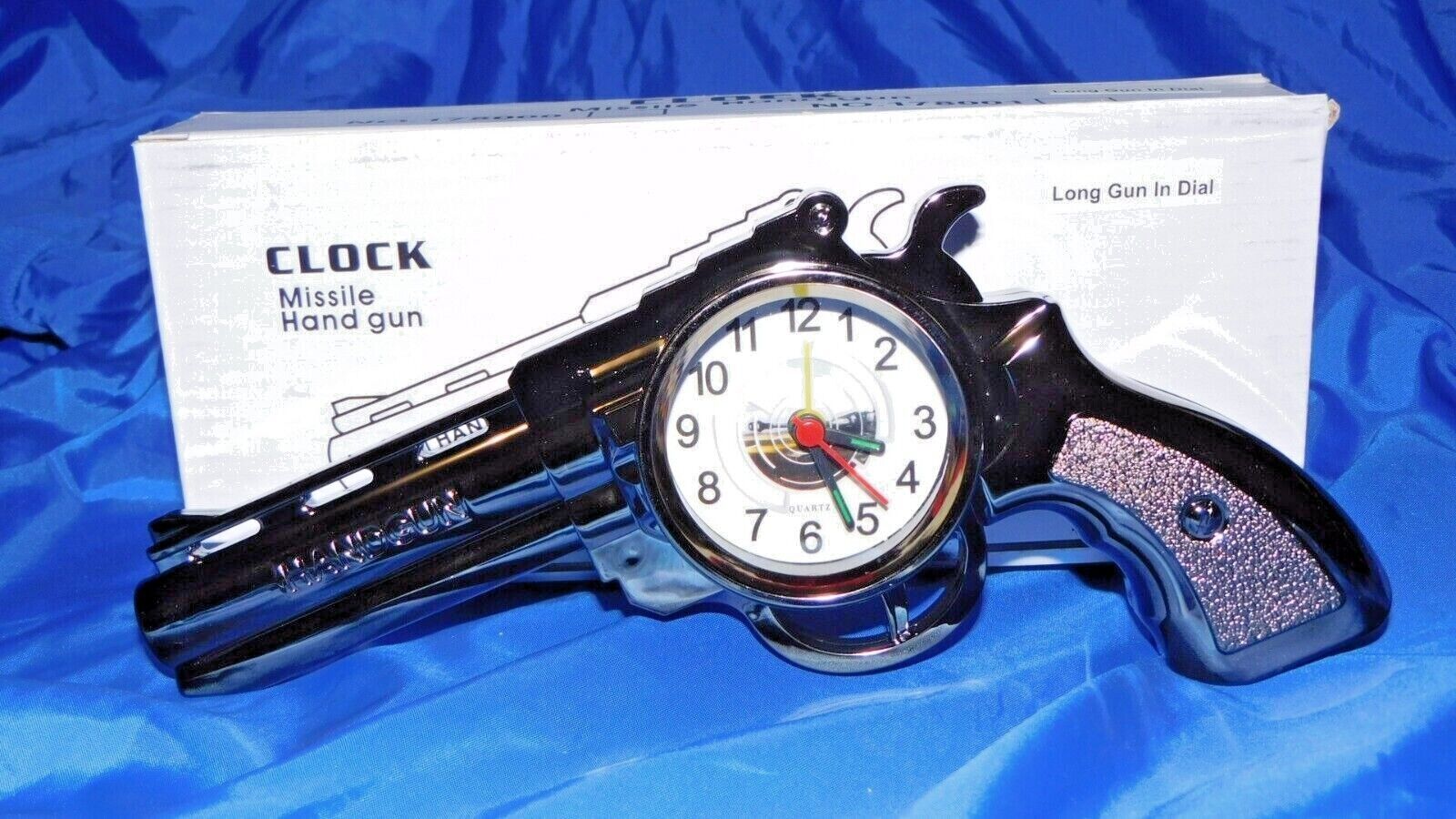 Chrome Gun Shape Alarm Clock USA Stocked and Shipped