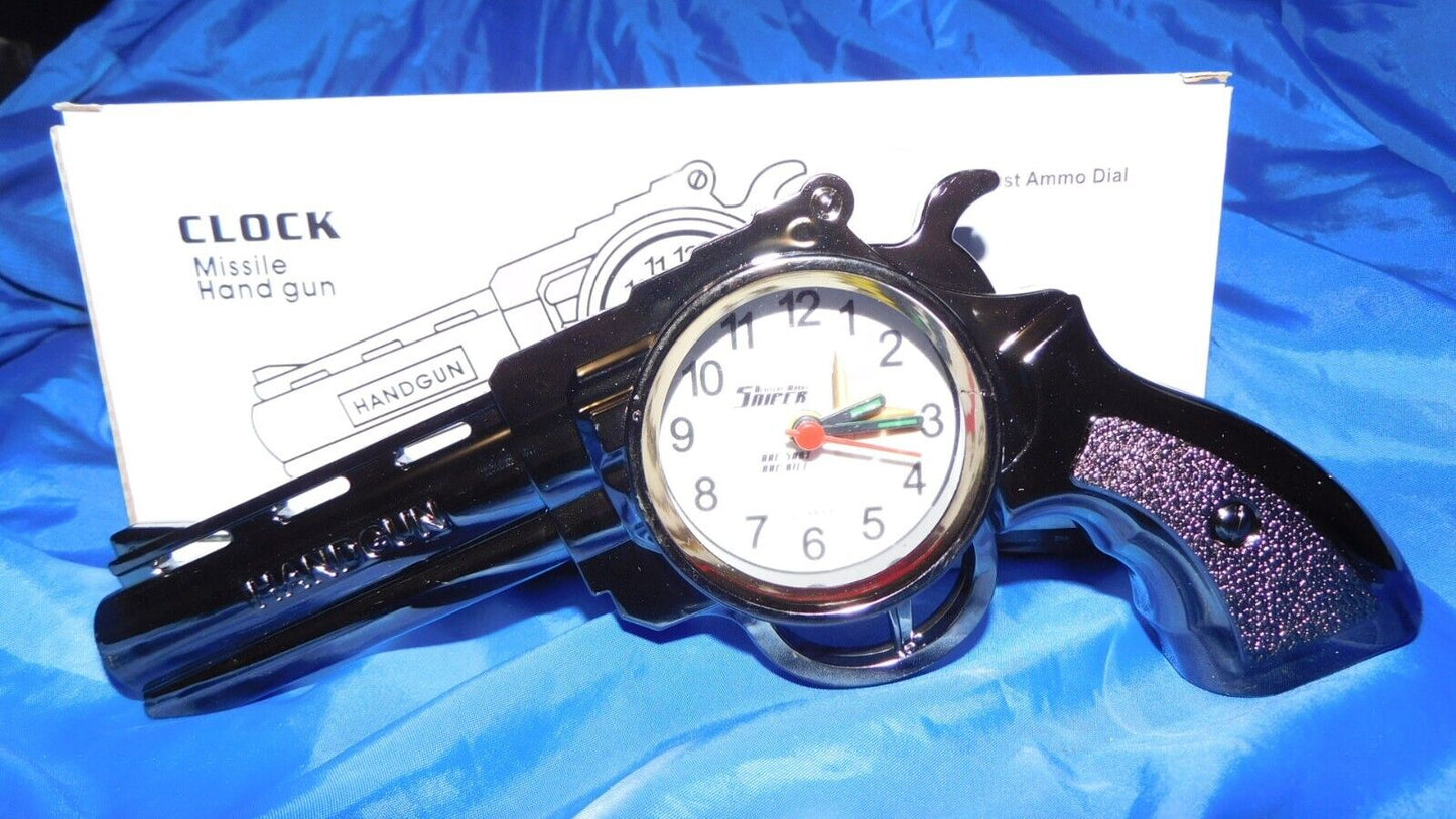 Chrome Gun Shape Alarm Clock USA Stocked and Shipped