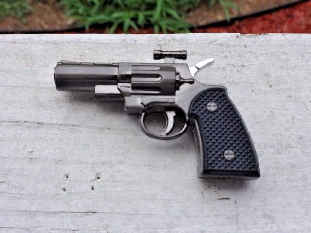 Revolver Pistol Gun Shape Jet Torch Lighter Small Pocket Size USA Stock And Ship