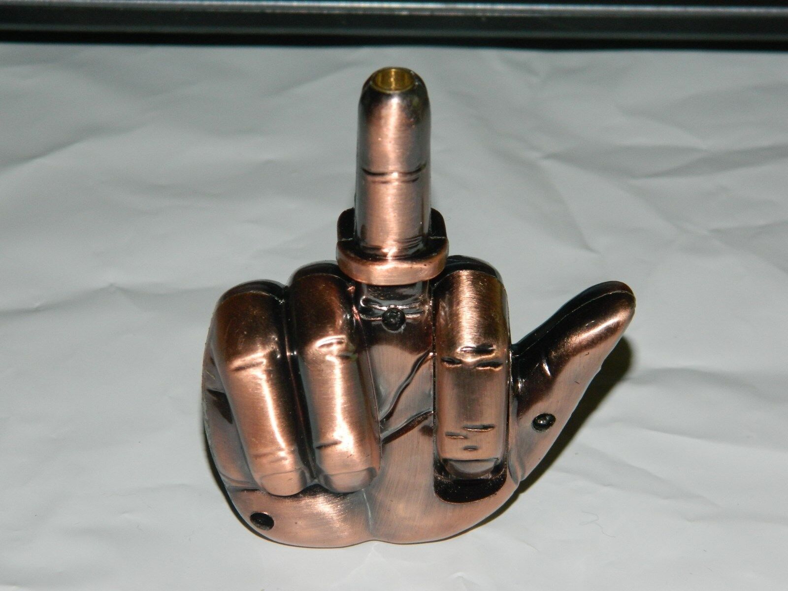 Bronze Talking Middle Finger Butane Jet Torch Lighter Saying F*** You USA Stock 