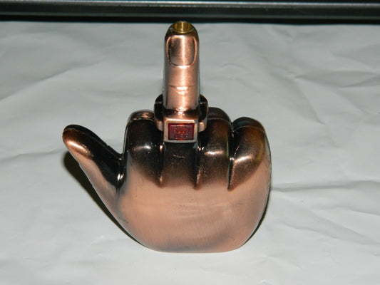 Bronze Talking Middle Finger Butane Jet Torch Lighter Saying F*** You USA Stock 