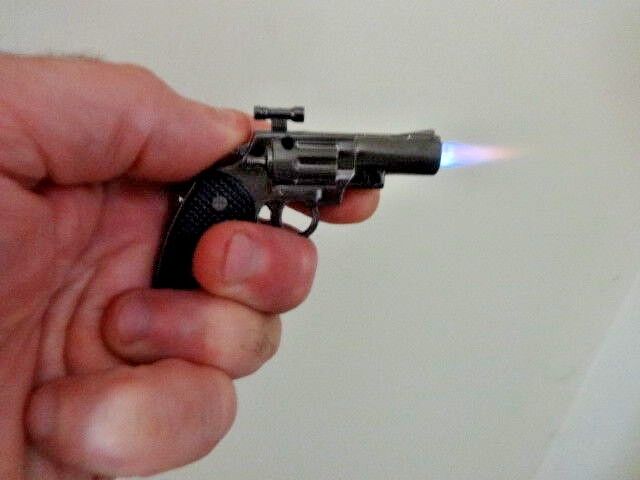 Revolver Pistol Gun Shape Jet Torch Lighter Small Pocket Size USA Stock And Ship