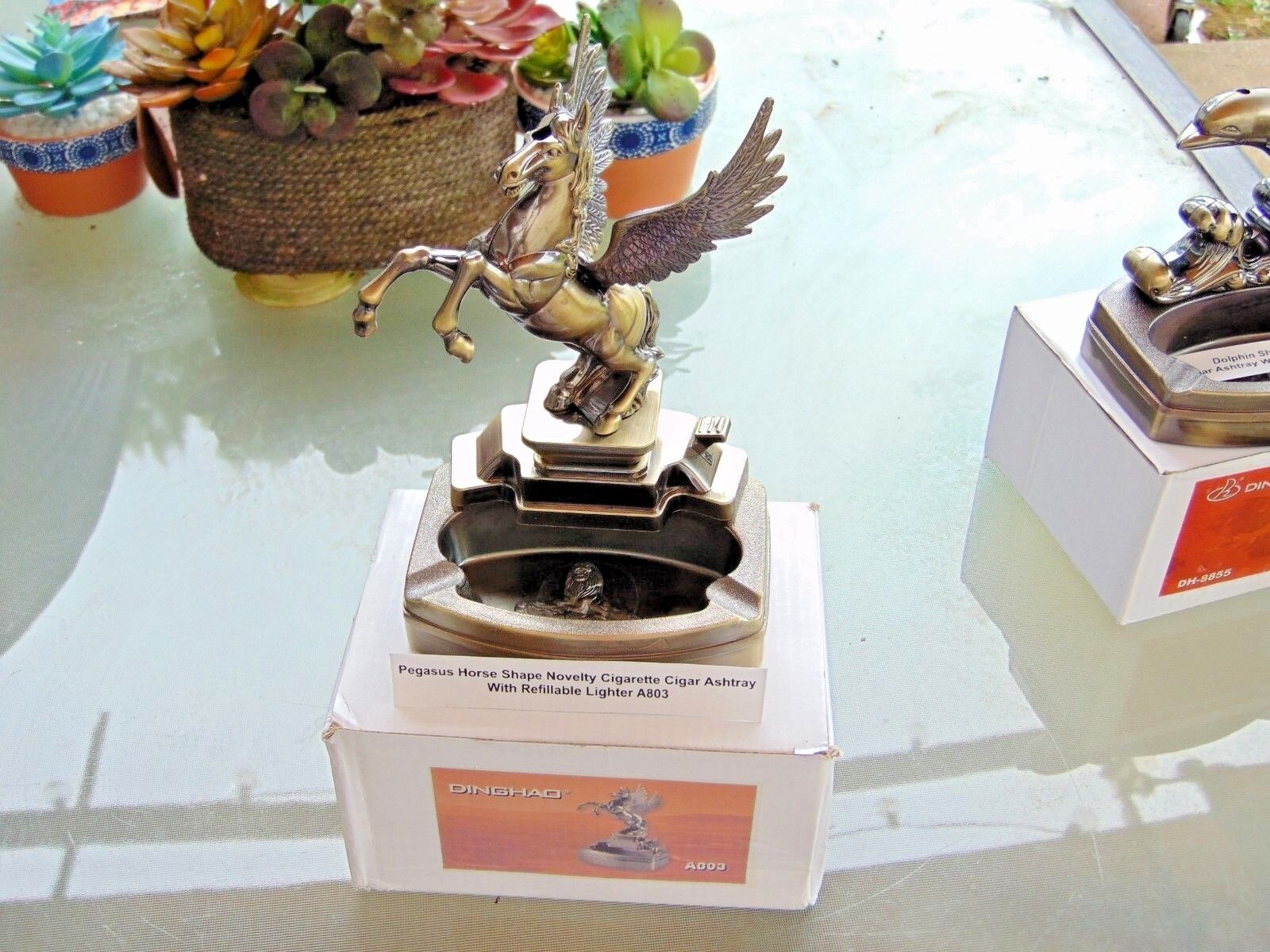 Novelty Pegasus Horse Ashtray With Refillable Lighter USA Stocked And Shipped