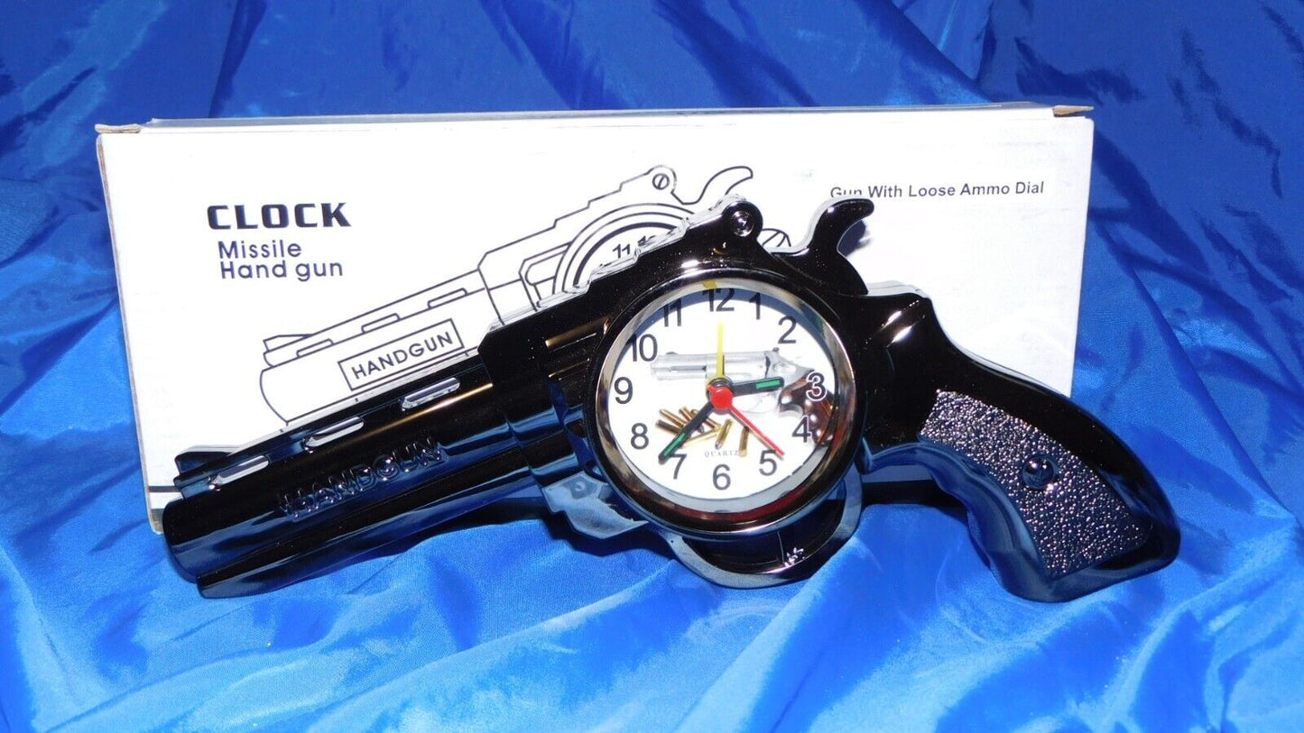 Chrome Gun Shape Alarm Clock USA Stocked and Shipped