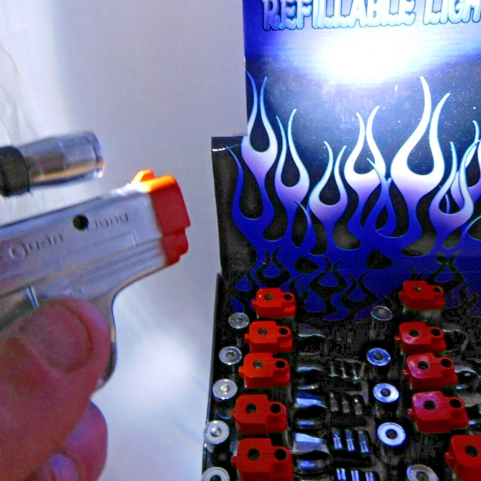 Pistol Gun Style Butane Jet Torch Lighter with White Flashlight Site USA Stocked