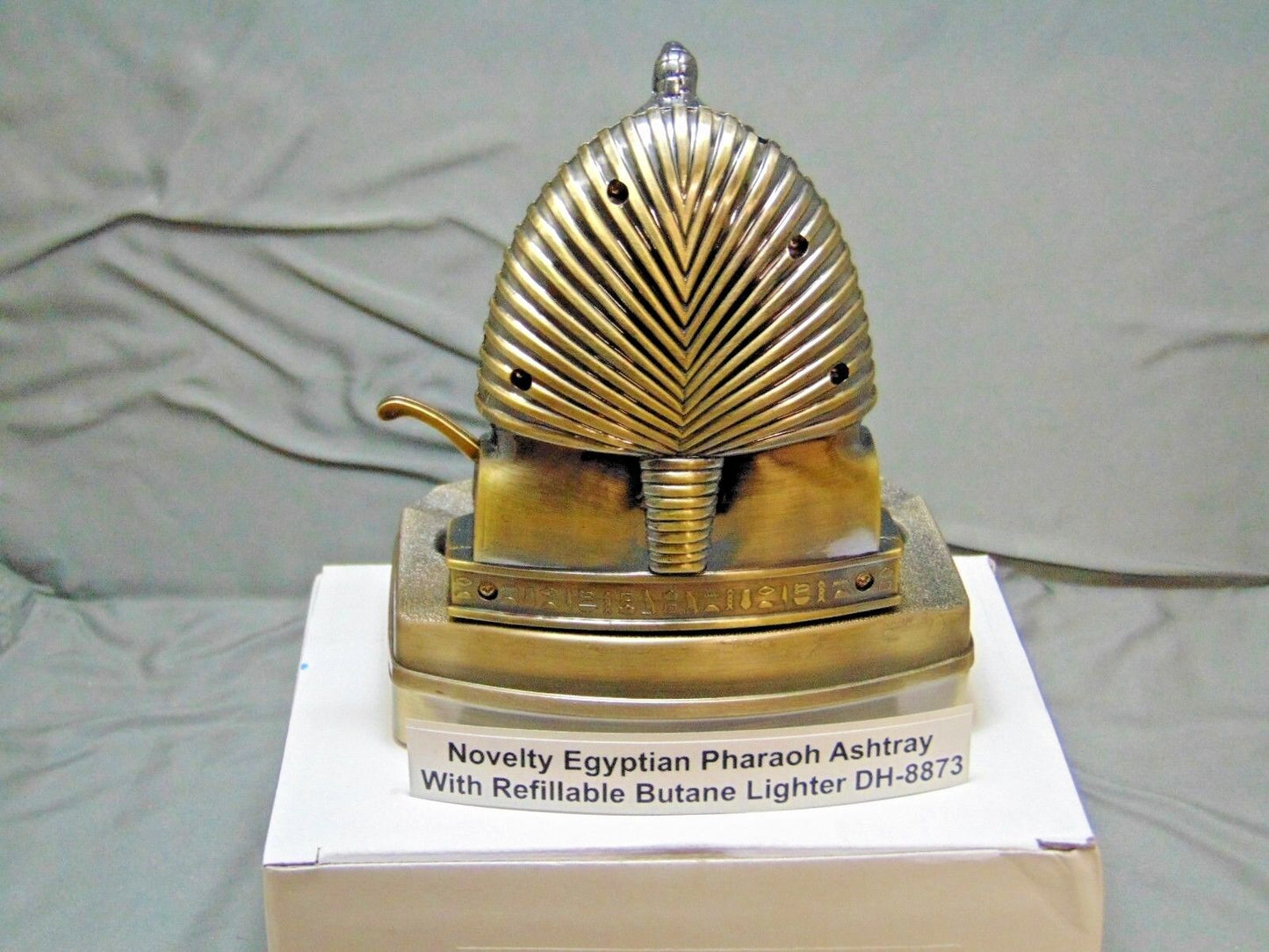 Novelty Egyptian Pharaoh Shape Ashtray With Refillable Lighter USA Stocked