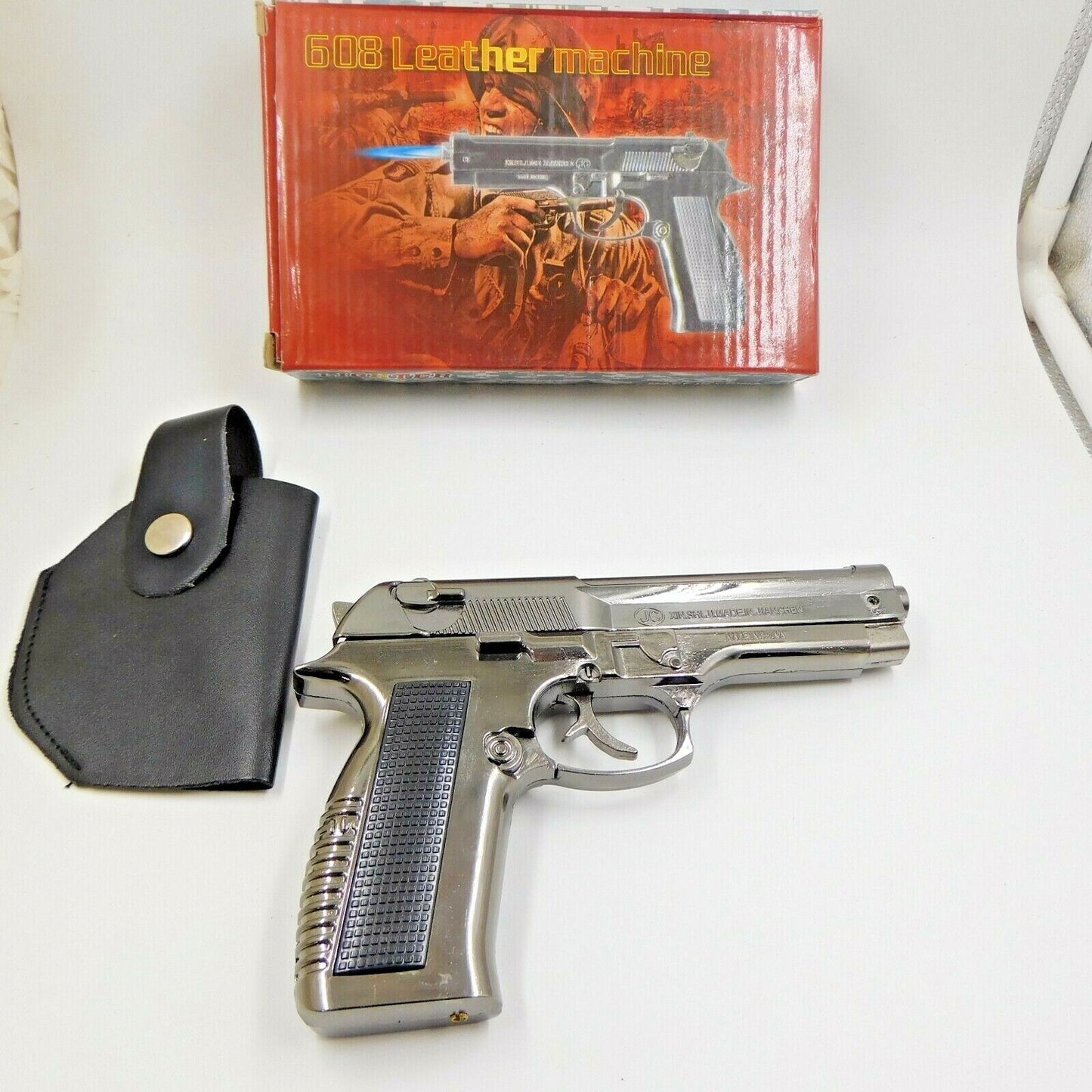 Chrome Metal Slide Action Gun Pistol Jet Torch Lighter USA Stocked And Shipped