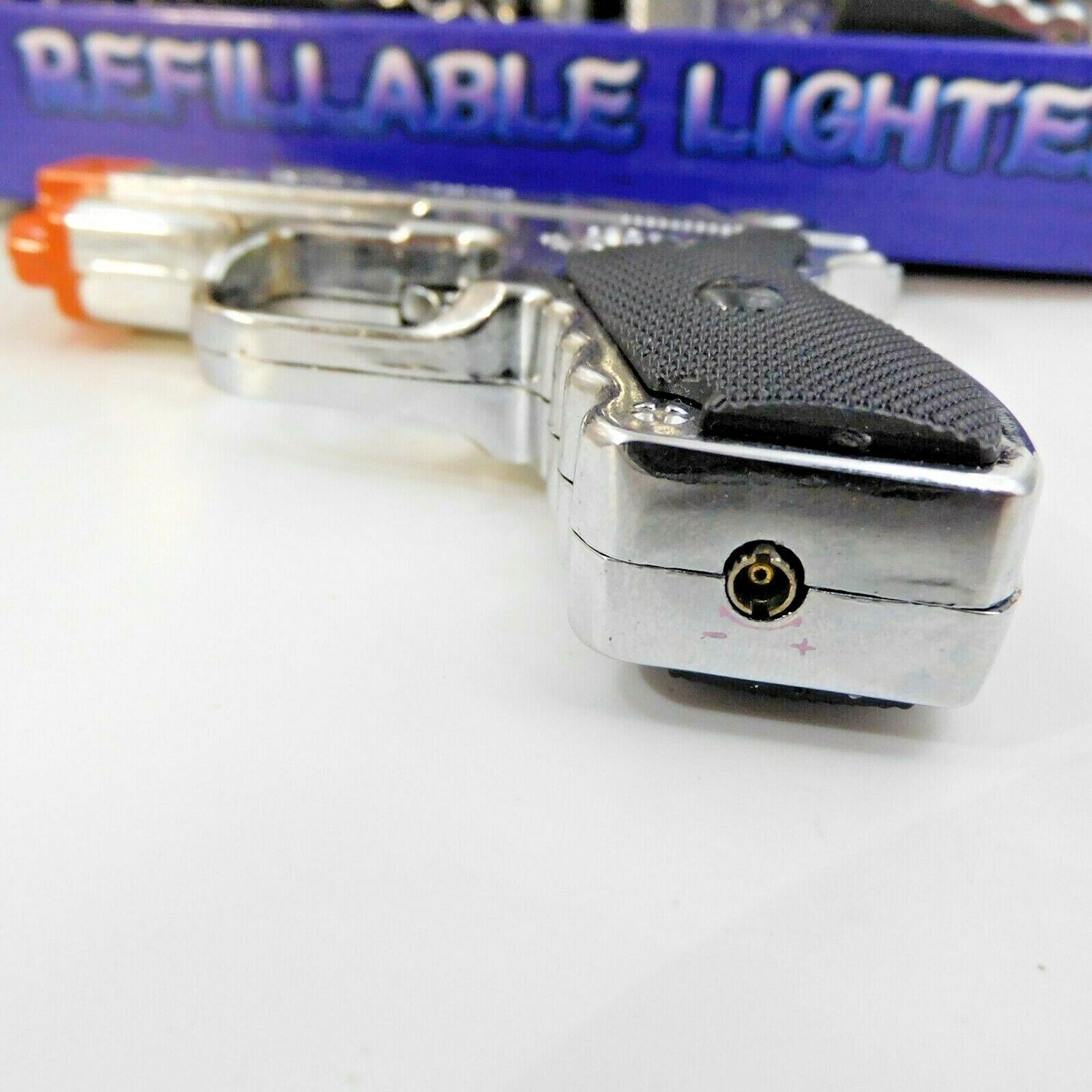 Pistol Gun Style Butane Jet Torch Lighter with White Flashlight Site USA Stocked