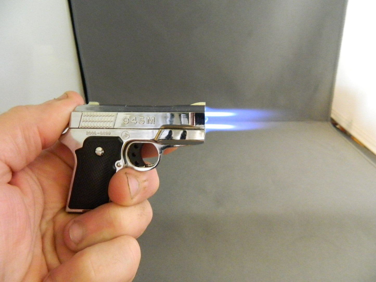 945M Twin Flame Revolver Pistol Gun Style Butane Jet Torch Lighter USA Stocked