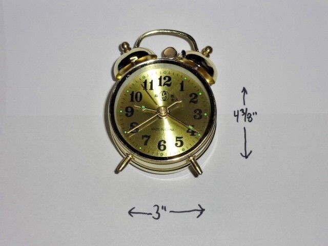 Gold Old Fashioned Alarm Clock Wind Up No Batteries Required USA Stock Twin Bell