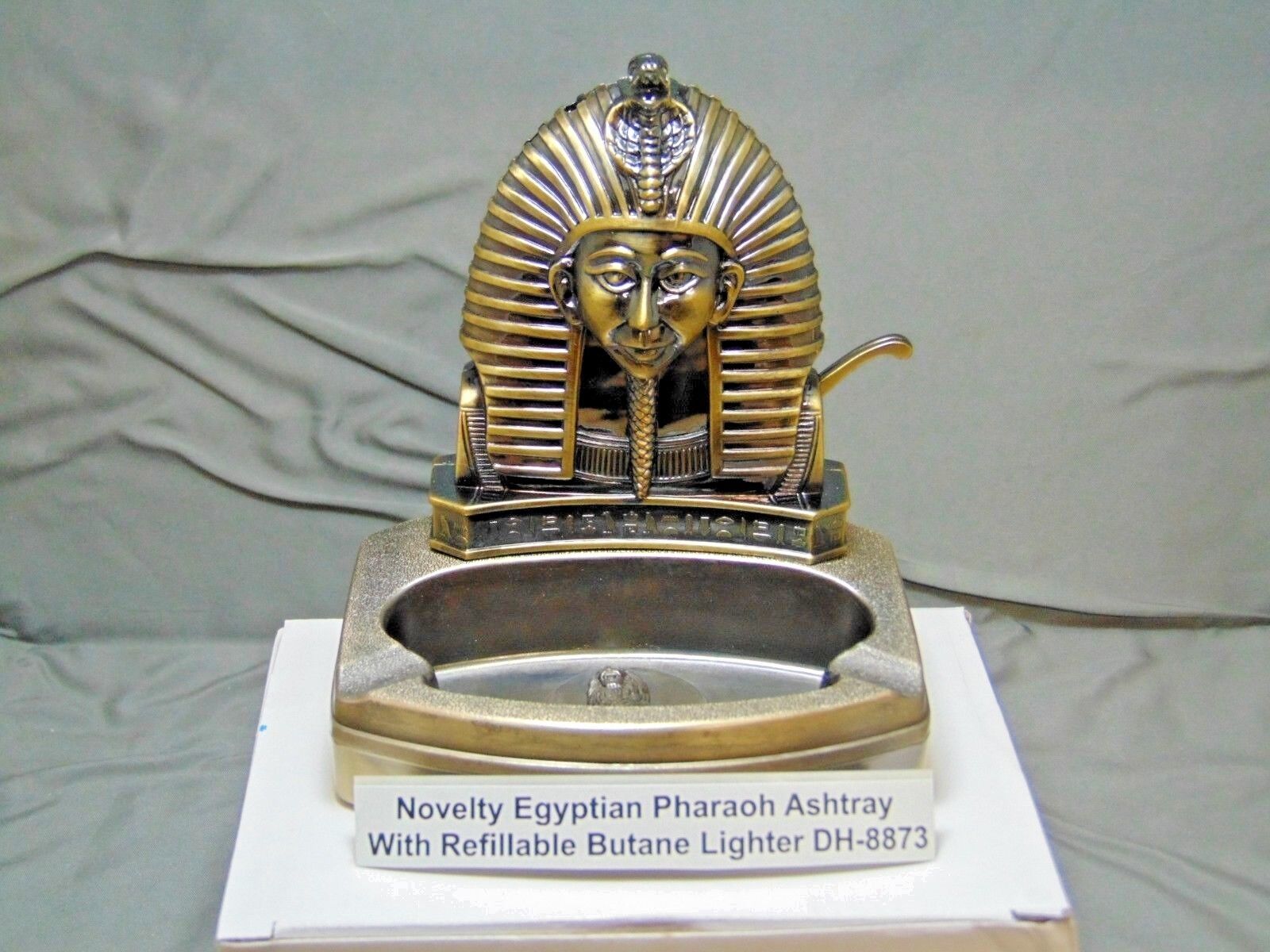 Novelty Egyptian Pharaoh Shape Ashtray With Refillable Lighter USA Stocked