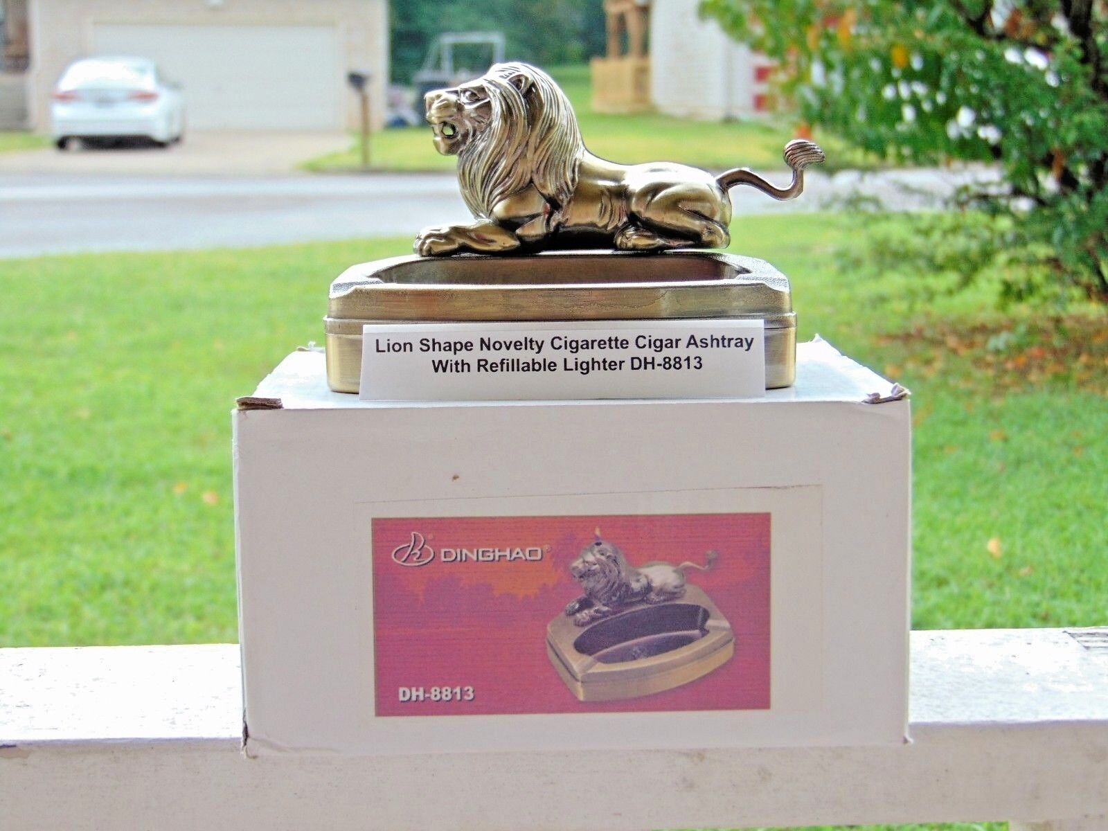 Novelty Lion Shape Ashtray With Refillable Lighter USA Stocked And Shipped