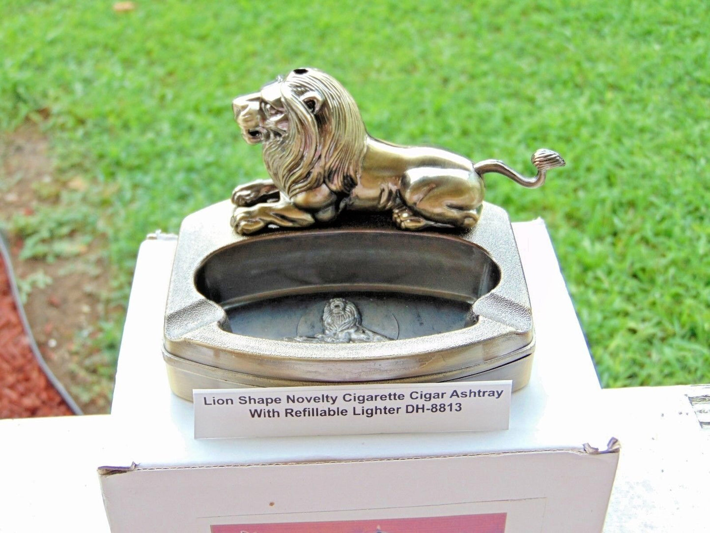 Novelty Lion Shape Ashtray With Refillable Lighter USA Stocked And Shipped