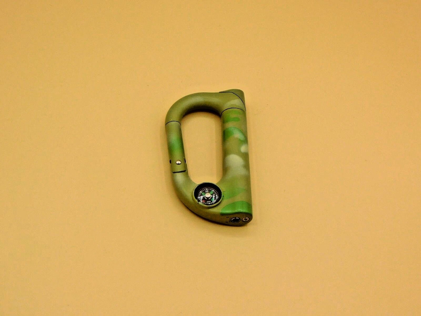 Carabiner D Ring Shaped Butane Lighter With Compass 4 Available Colors USA Stock