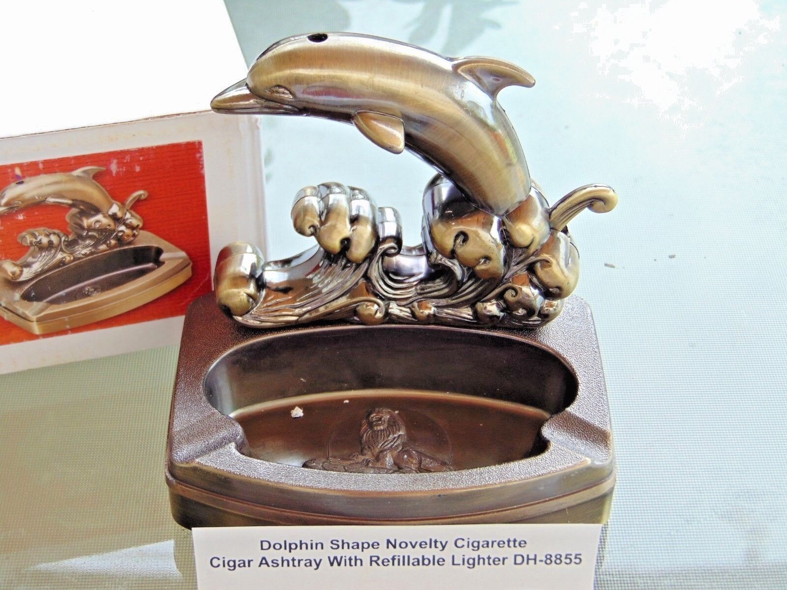 Novelty Dolphin Shape Ashtray With Refillable Lighter USA Stocked And Shipped