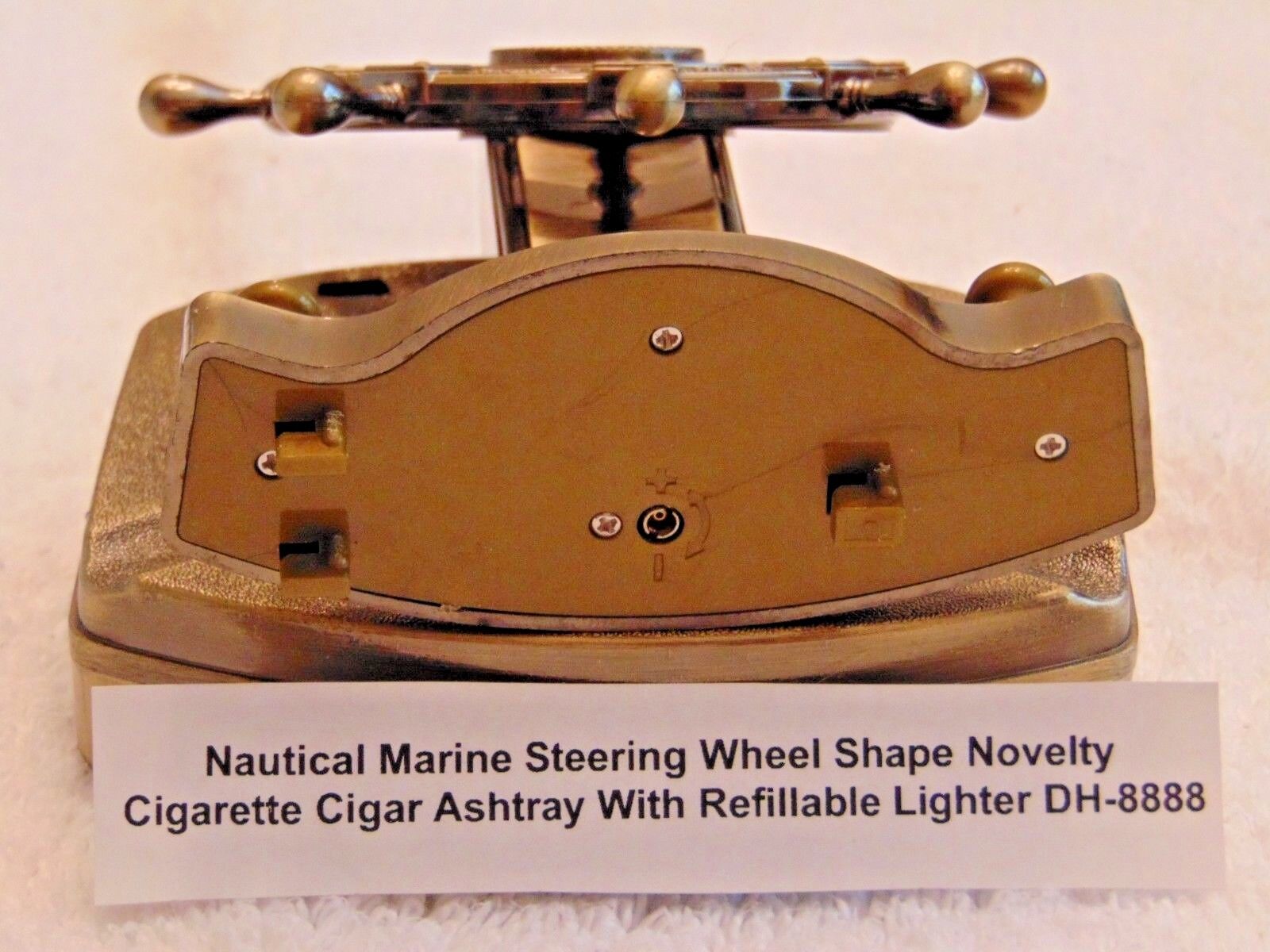 Novelty Nautical Marine Steering Wheel Shape Ashtray With Refillable Lighter USA