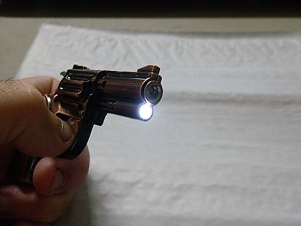 Wild West Medium Gun Shape Jet Torch Lighter With White LED Flashlight USA Stock