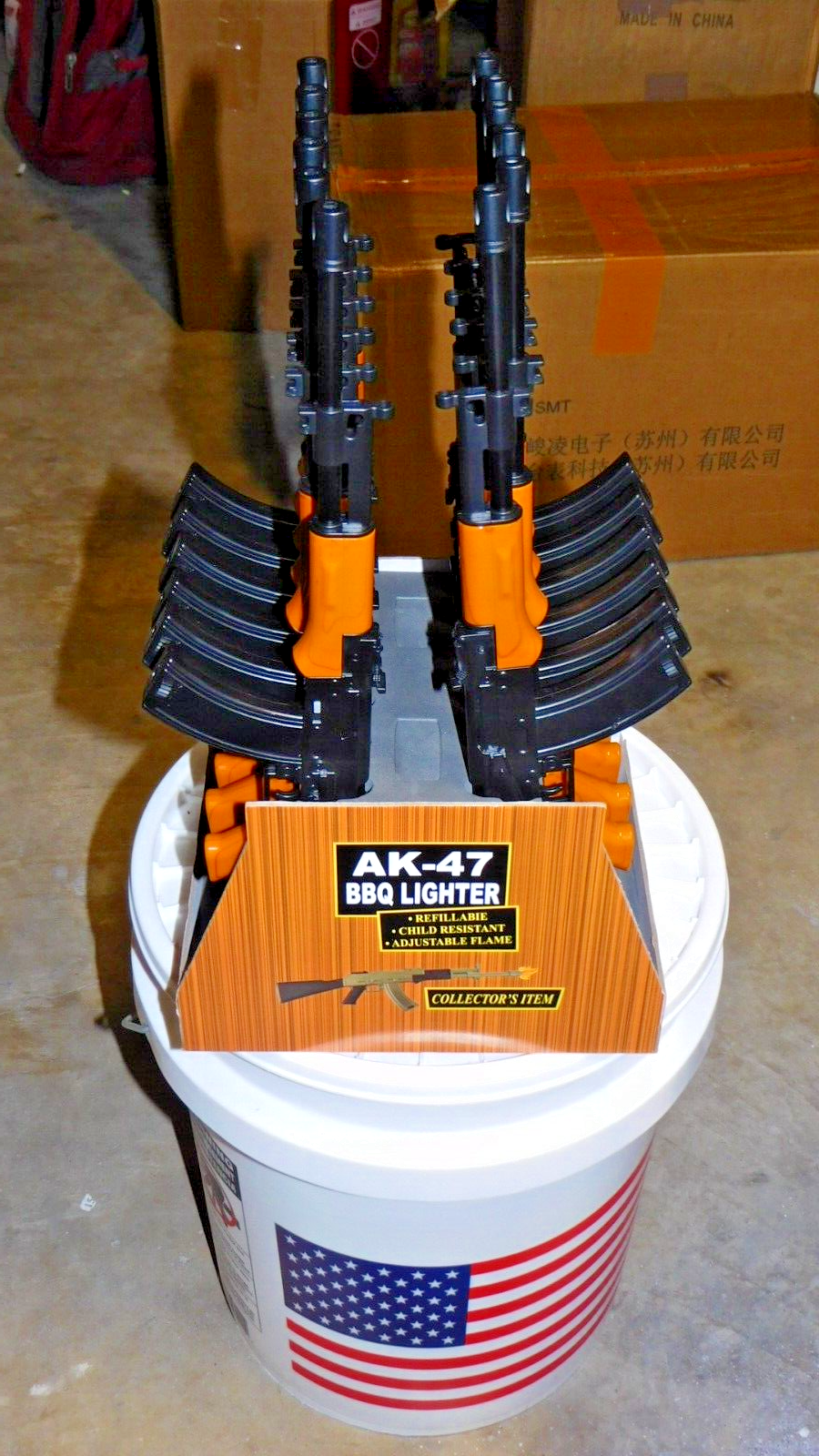 AK-47 Rifle BBQ Gun Butane Lighter Refillable 15" BBQ Lighter USA Stocked