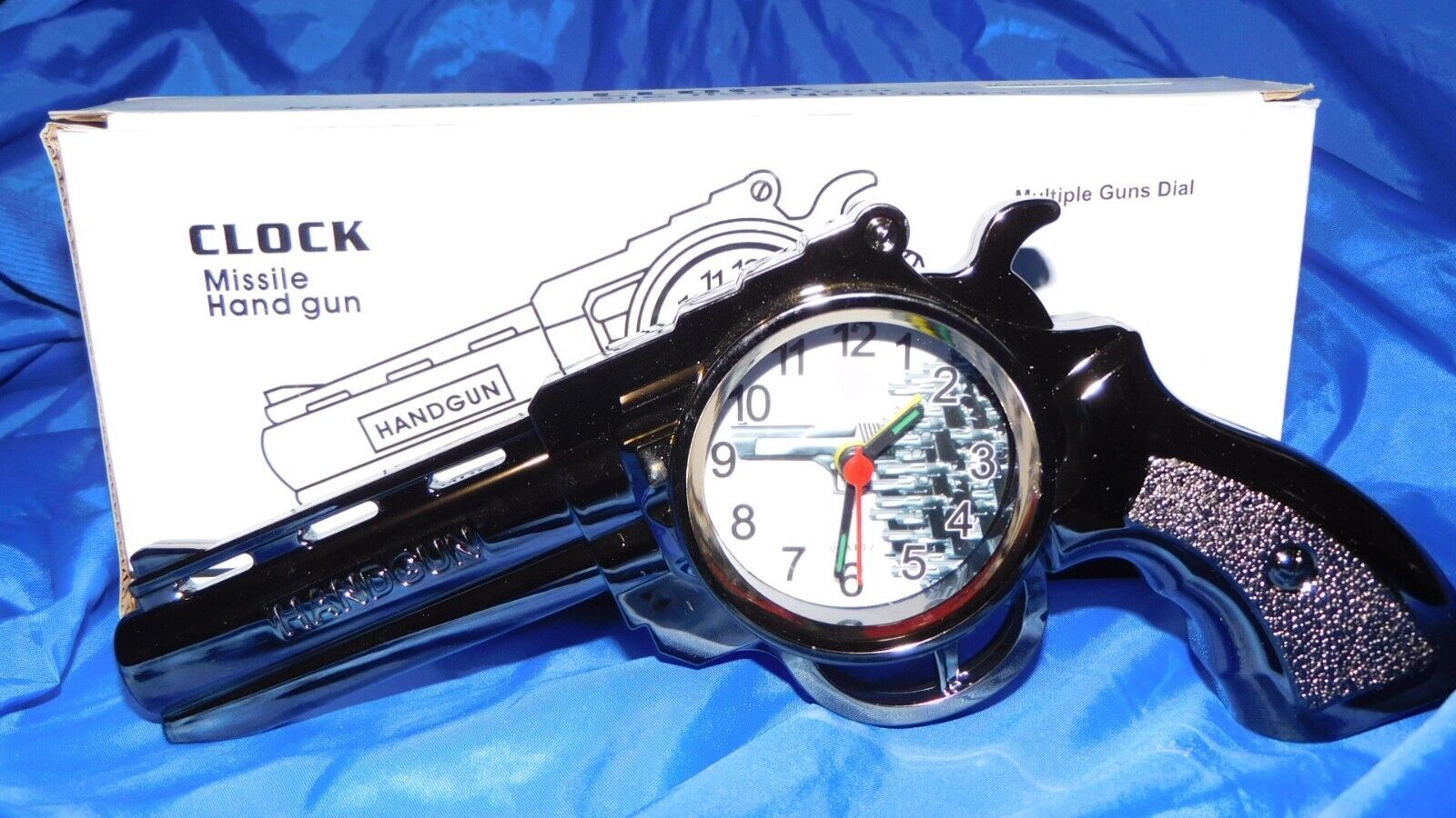 Chrome Gun Shape Alarm Clock USA Stocked and Shipped