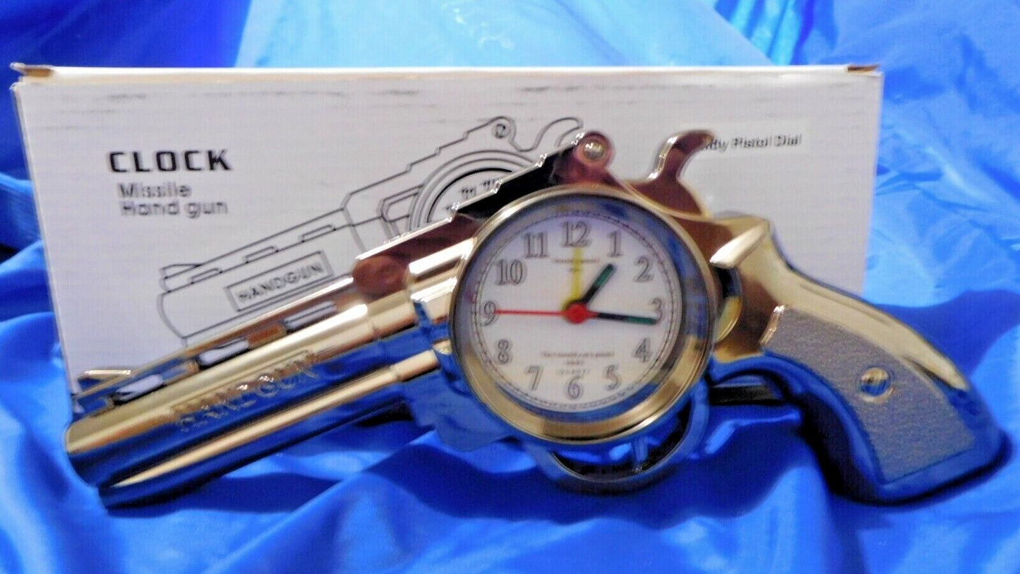 Chrome Gun Shape Alarm Clock USA Stocked and Shipped