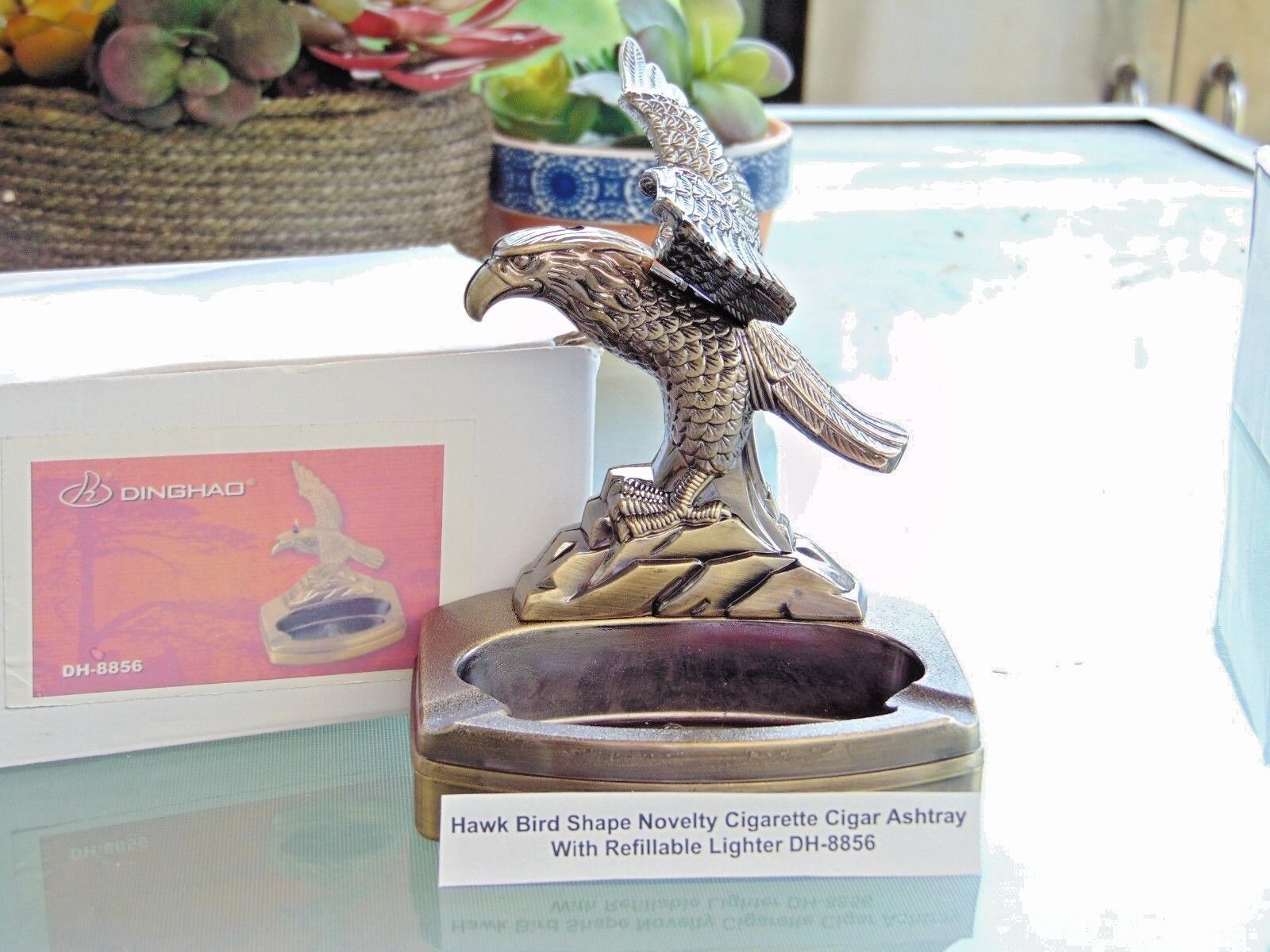 Novelty Hawk Bird Shape Ashtray With Refillable Lighter USA Stocked And Shipped