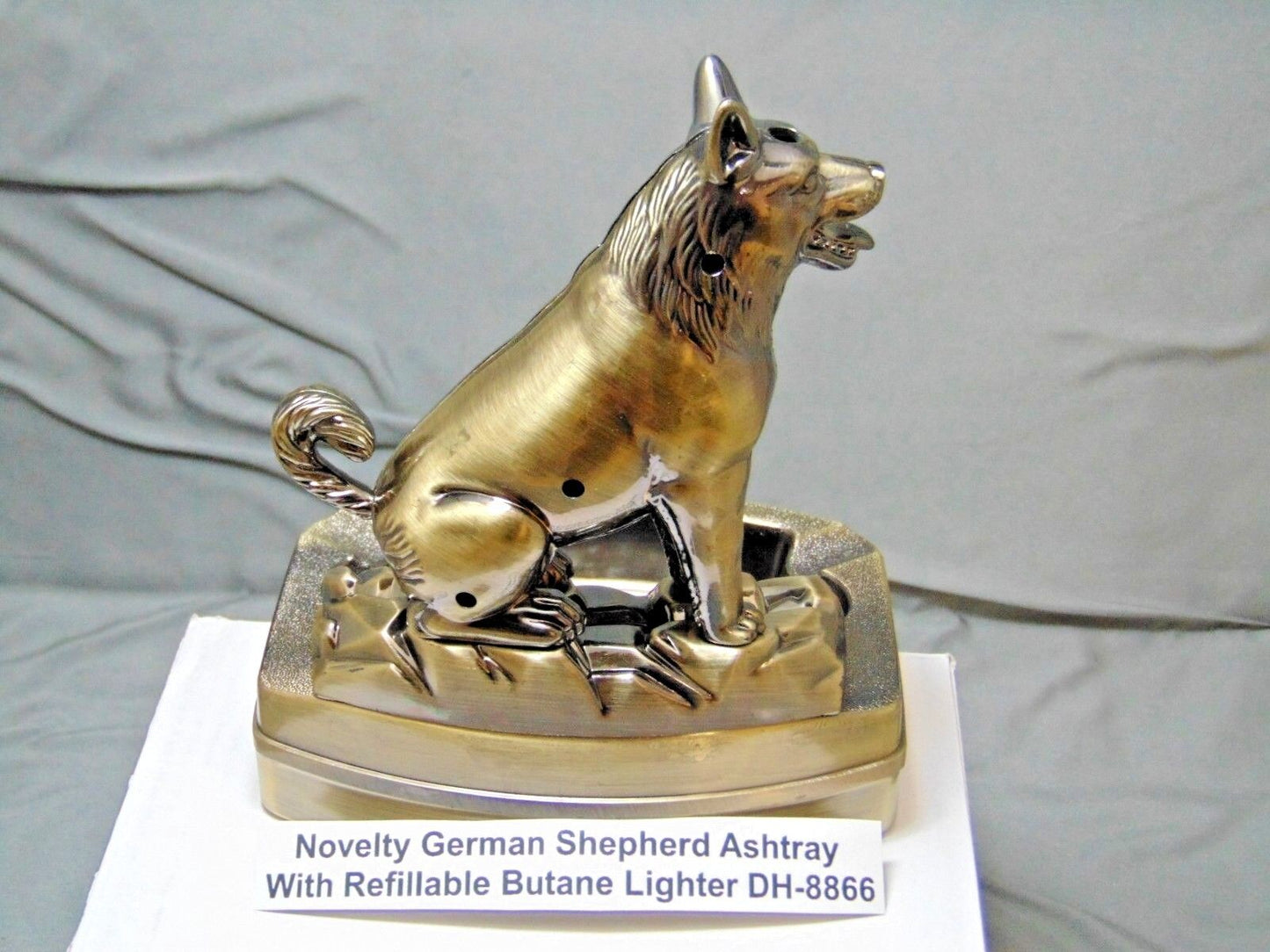 Novelty German Shepherd Dog Shape Ashtray With Refillable Lighter USA Stocked