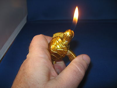 Cool Tortoise Turtle Shaped Butane Lighter Brass Color USA Stocked And Shipped