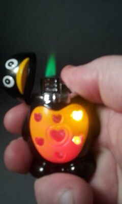 Yellow Penguin Shaped Jet Torch Lighter With Flashing LED Colorful Lights 